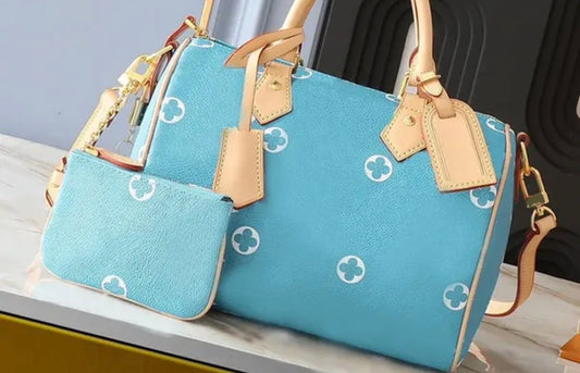Baby Blue Glam Bag and wallet